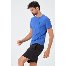 Zinde LIFE P-005678-ERKEK Bisiklet Yaka Rahat Kesim Casual Nefes Alabilen Athletic Spor T-Shirt - Tişört-Mavi