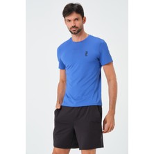Zinde LIFE P-005678-ERKEK Bisiklet Yaka Rahat Kesim Casual Nefes Alabilen Athletic Spor T-Shirt - Tişört-Mavi