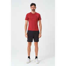 Zinde LIFE P-005678-ERKEK Bisiklet Yaka Rahat Kesim Casual Nefes Alabilen Athletic Spor T-Shirt - Tişört-Bordo