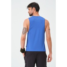 Zinde LIFE P-002999-ERKEK Askılı Bisiklet Yaka Sıfır Kol Casual Fitness Tişört Kolsuz Spor Atleti-Mavi