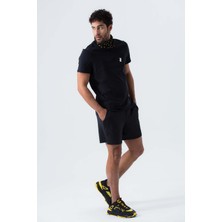 Zinde LIFE P-005961-ERKEK %100 Pamuklu Bisiklet Yaka Kısa Kol Rahat Kesim Casual Spor T-Shirt - Tişört-Siyah