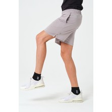 Zinde LIFE P-002997-ERKEK Yan Cep ve Arka Fermuarlı Cebe Sahip Nefes Alan Antreman Fitness Erkek Spor Şort-Gri