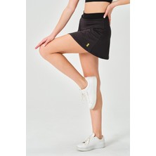 Zinde LIFE P-003008-KADIN Düz Spor Etek Günlük ve Spor Kombinlenen Içi Taytlı Gizli Cepli Spor Şortlu Mini Etek-Siyah