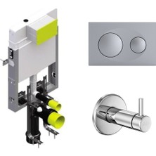 E.C.A Serel Smooth Asma Klozet İçin Metal Ayaklı Gömme Rezervuar Tam Takım Set