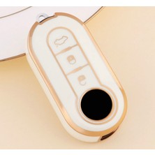 Yıldız Tuning Fiat Albea Anahtar Kılıfı Parlak Beyaz Gold