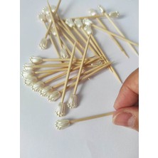 TM Tasarım Mağazası 50 Adet Dekoratif Küçük Lale Inci Boncuklu Pasta Kürdanı 6,5 cm - Lale 10 mm