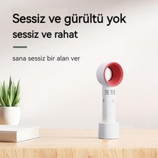 Lieaou USB Şarj Edilebilir Taşınabilir Elde Taşınabilir Kanatsız Elektrikli Fan (3 Vites) (Yurt Dışından)