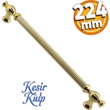 Badem10 Kesir Mobilya Mutfak Dolabı Çekmece Dolap Kapak Kulpu Kulbu Gold Altın 224 mm Metal Kulp