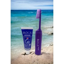 Rocs Travel Katlanır Diş Fırçası ve Beyazlatıcı Diş Macunu 25 G Seti