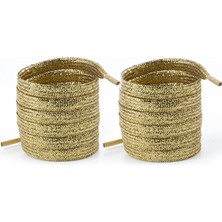 Airyfoot Parlak Sim Altın (Gold) Renkli Parlak Ayakkabı Bağcığı 120 Cm 