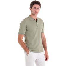 Saykı Çağla Slim Fit Düz Rayon Polo Yaka Triko Tişört