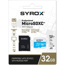 Syrox Professional 32GB Microsdxc Hafıza Kartı ve Adaptör