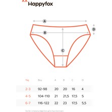 Happyfox Pamuklu Kız Çoçuk Mixcolor 5'li Paket Baskılı Külot