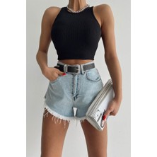 MyLove Fitilli Crop Atlet Siyah
