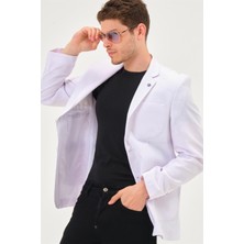 Dewberry C9059 Dewberry Erkek Ceket-Kar Beyaz
