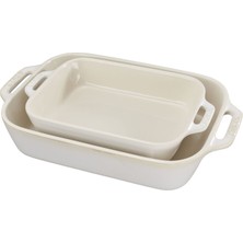 Staub Seramik Fırın Kabı Seti 2'li Fildişi