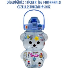 Bottle Boss Bottleboss Pipetli Taşıma Askılı Gülümseyen Ayıcık Matara 1,5 Litre Sticker Hediyeli