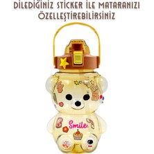 Bottle Boss Bottleboss Pipetli Taşıma Askılı Gülümseyen Ayıcık Matara 1,5 Litre Sticker Hediyeli