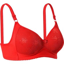 Çankaya Giyim Silikonlu Toparlayıcı Dantelli Telsiz Sütyen Kırmızı