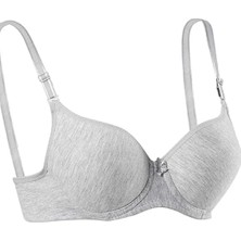 Çankaya Giyim Destekli Slikonlu Düz Sütyen Gri