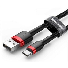 Baseus Cafule Kablo USB  Type-C 3A 0.5 M Kırmızı+Siyah