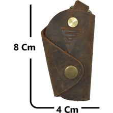 Çanta Yurdu Deri Avuç Içi Anahtarlık Kahve