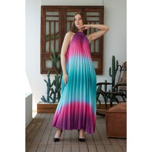 Marina Boutique Halter Kol Detaylı Krep Kumaş Elbise