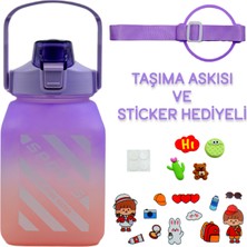 Bottle Boss Bottleboss Kare Spor Model Taşıma Askılı Pipetli Motivasyon Matarası 1,5 Litre Sticker Hediyeli