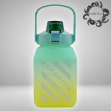 Bottle Boss Bottleboss Kare Spor Model Taşıma Askılı Pipetli Motivasyon Matarası 1,5 Litre Sticker Hediyeli