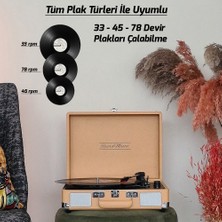 Record Master ST14012 Retro Pikap - Gün Batımı Sarı - Bluetooth ve Şarj Özellikli - Tüm Plakları Çalabilme