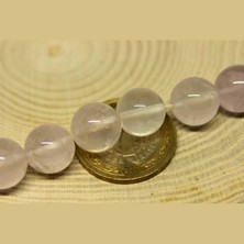 Yaşam Tohumu Pembe Kuvars Taşı Açık Renkli Yarım Dizi 12MM (18CM Uzunluğundadır)