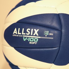 Decathlon Allsix Voleybol Topu - Mavi / Beyaz - 260/280 G - 15 Yaş Ve Üzeri - V100 Soft 260