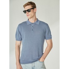 Mr. Mood Polo Yaka Mavi Erkek T-Shirt Mr Compaorta