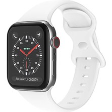 Wozlo Apple Watch 1, 2, 3, 4, 5, 6, 7, 8, Se Silikon Kordon Kayış - S-M Beden 38/40/41MM - Beyaz