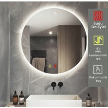 Buğusan 70 cm Çap Buğu Çözücülü Dokunmatik Işıklı Ledli Yuvarlak Banyo Aynası