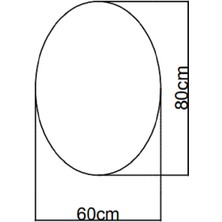 Buğusan 60X80 cm Bluetoothlu Buğu Çözücülü Dokunmatik Işıklı Kumlamalı Elips Banyo Aynası