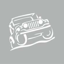 Jeep Offroad Sticker Beyaz 15X15 cm