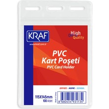 Kraf Pvc Kart Poşeti Dikey 115X145 mm 100'LÜ Paket
