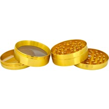 Efotech 63MM-GOLD Grınder 4 Kat Herbal Baharat Öğütücü Parçalayıcı Paslanmaz Çelik Mıknatıslı Gırgır