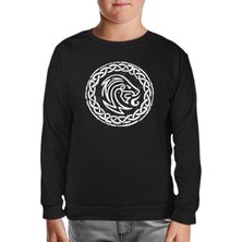Lord T-Shirt A Viking Sybol Knot Siyah Çocuk Sweatshirt