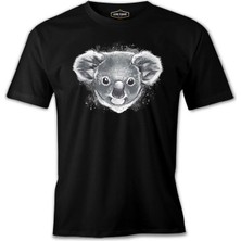 A Koala Bear Head Illustration Siyah Erkek Tshirt
