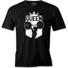 Lord T-Shirt Queen Logo With A Woman Holding Weights Siyah Erkek Tshirt