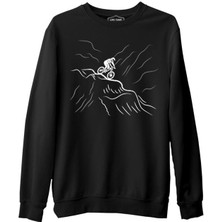 Lord T-Shirt Biker On The Mountain Siyah Erkek Kalın Sweatshirt