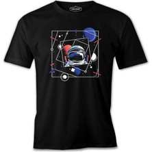 Lord T-Shirt Astronaut With A Geometric Space Background Siyah Erkek Tshirt