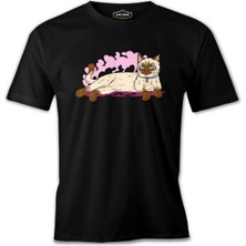 Lord T-Shirt Simaese Cat Resting Siyah Erkek Tshirt