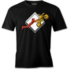Lord T-Shirt A Biker Performing A Double Seat Stunt On Amotor Bike Siyah Erkek Tshirt