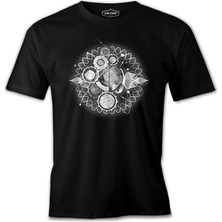 Lord T-Shirt Clock Universe In Dna Chains Abstract Siyah Erkek Tshirt
