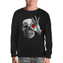 Lord T-Shirt Skull With Red Eye Siyah Çocuk Sweatshirt