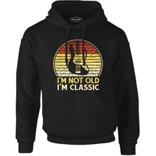 Lord T-Shirt Not Old But Classic Guitar Siyah Erkek Fermuarsız Kapşonlu