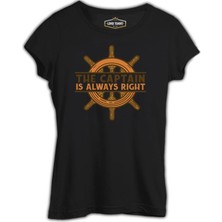 Lord T-Shirt The Captain And Ship Helm Siyah Kadın Tshirt
